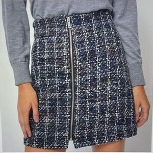 BLDWN skirt mini tweed zip front sz  medium